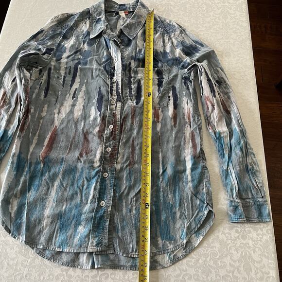 Anthropologie Pilcro Shirt Womens Size XS Tie Dye Long Sleeve Button Up - Picture 6 of 11